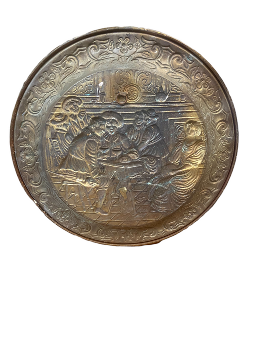 Brass colonial plate.