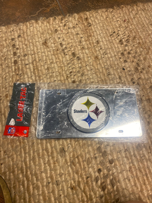Steelers Laser Tag Car Plate Mirror