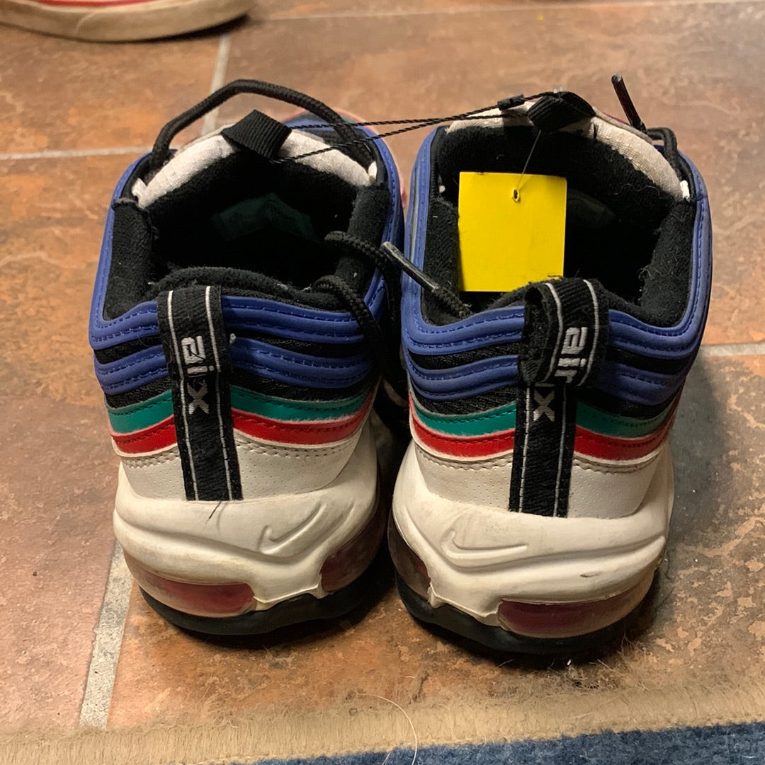 Nike Air Max 97 GS Size 6.5Y / Women's 8 - White Blue Green Red Shoes