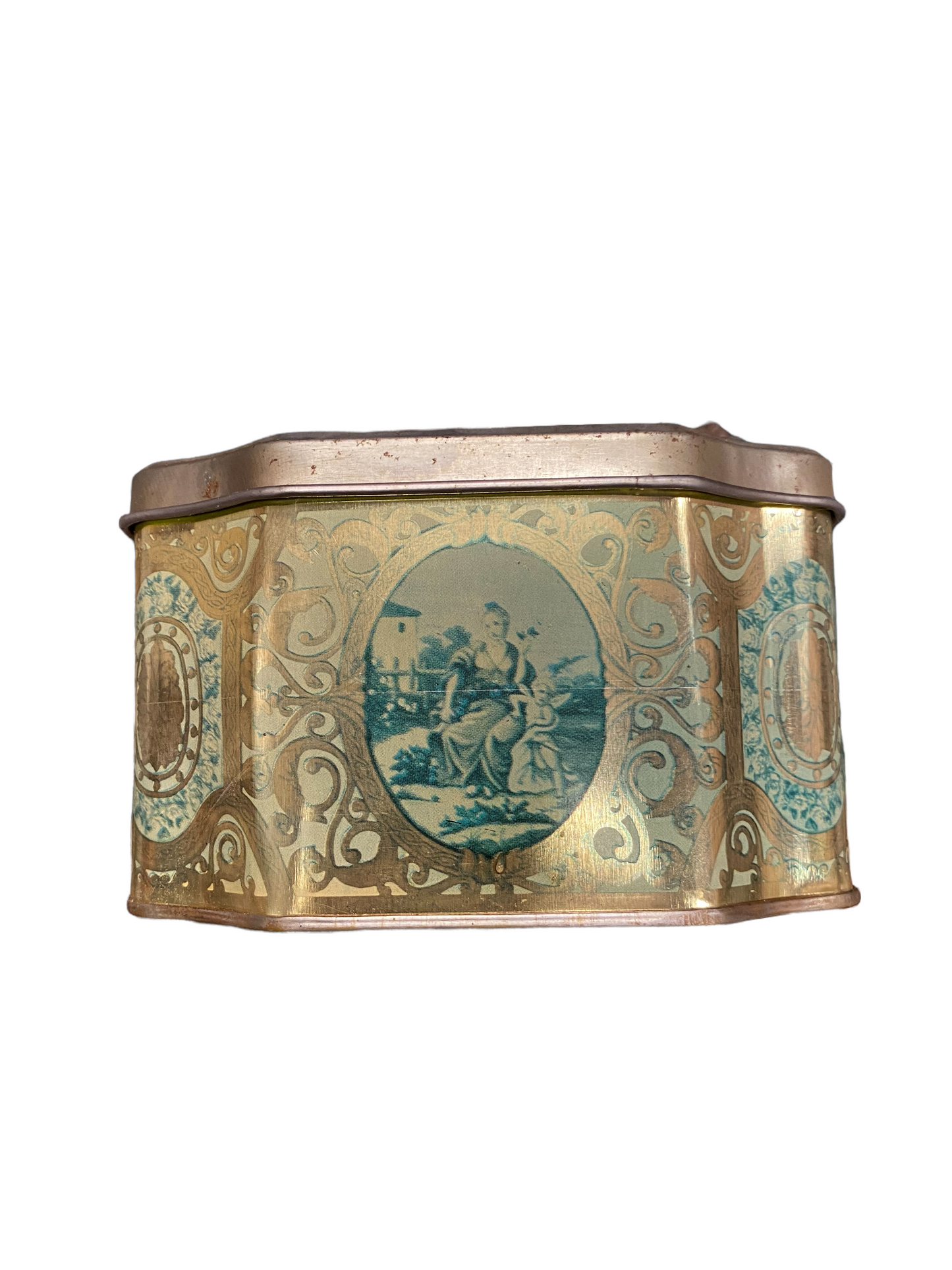 Vintage Meister Scalloped Tea Tin