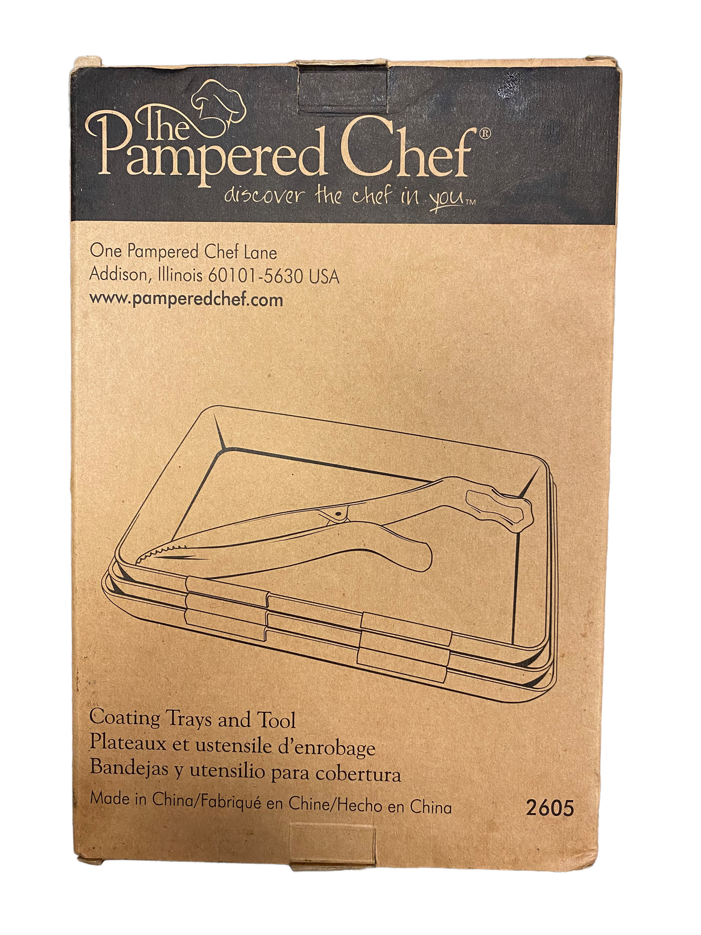 Pampered Chef Coating Interlocking Trays & Dipping Tongs Tool 2605 New