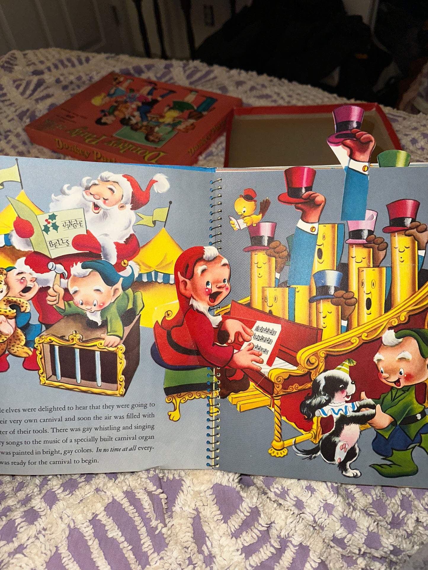 Vintage 1955 Santa’s Merry Carnival by Dorothy N. King Paperback Pop-Up Book w/ Original Box