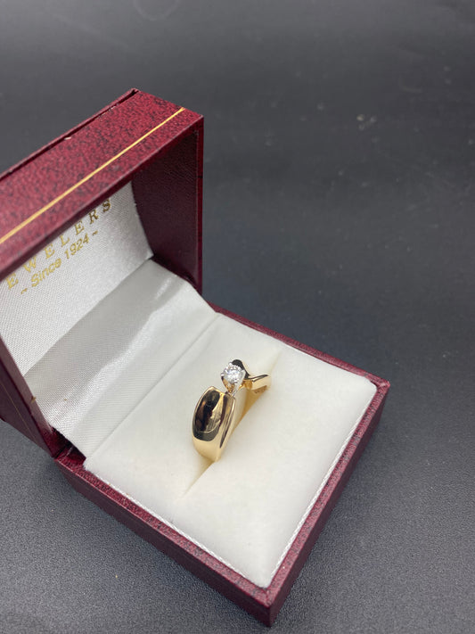 Vintage 14K Yellow Gold Contemporary Diamond Ring - W/ APPRAISAL