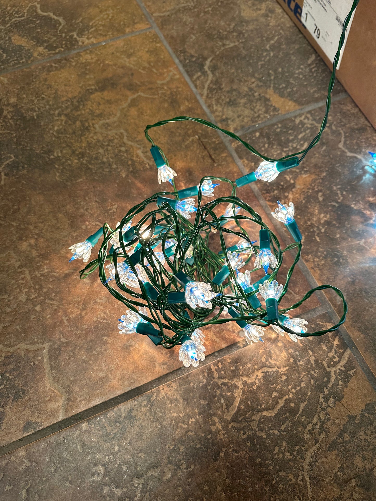 Vintage Christmas Holiday String Lights w/ Plastic Reflectors