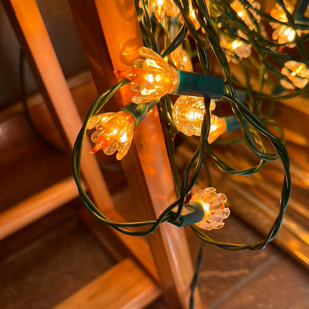 Vintage Christmas Holiday String Lights w/ Plastic Reflectors