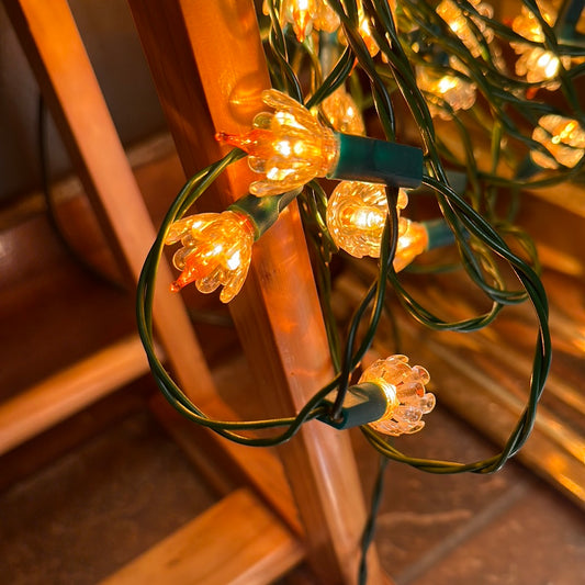 Vintage Christmas Holiday String Lights w/ Plastic Reflectors