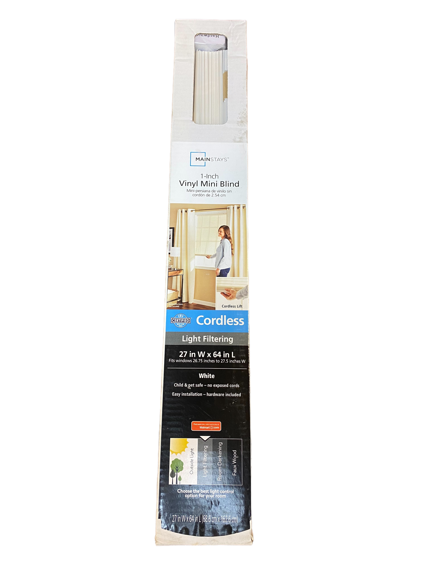 Mainstays Cordless Vinyl Mini Blind