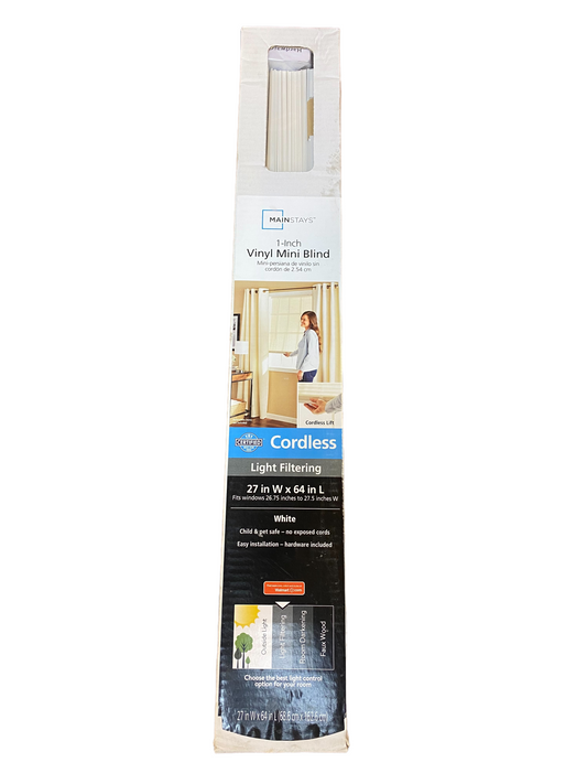 Mainstays Cordless Vinyl Mini Blind