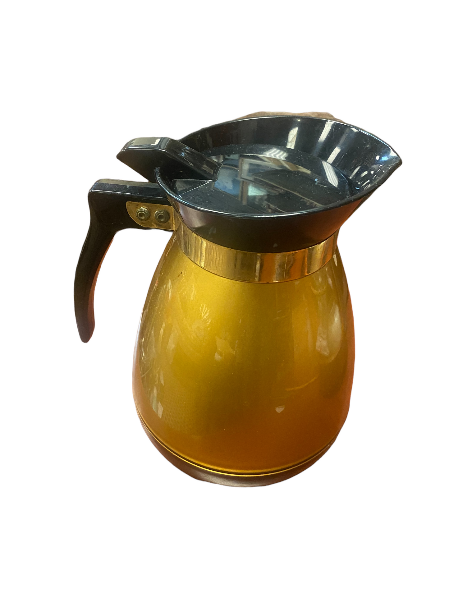 Vintage West Bend Thermo Serv Insulated Carafe 6 Cup Server Hot or Cold Gold USA