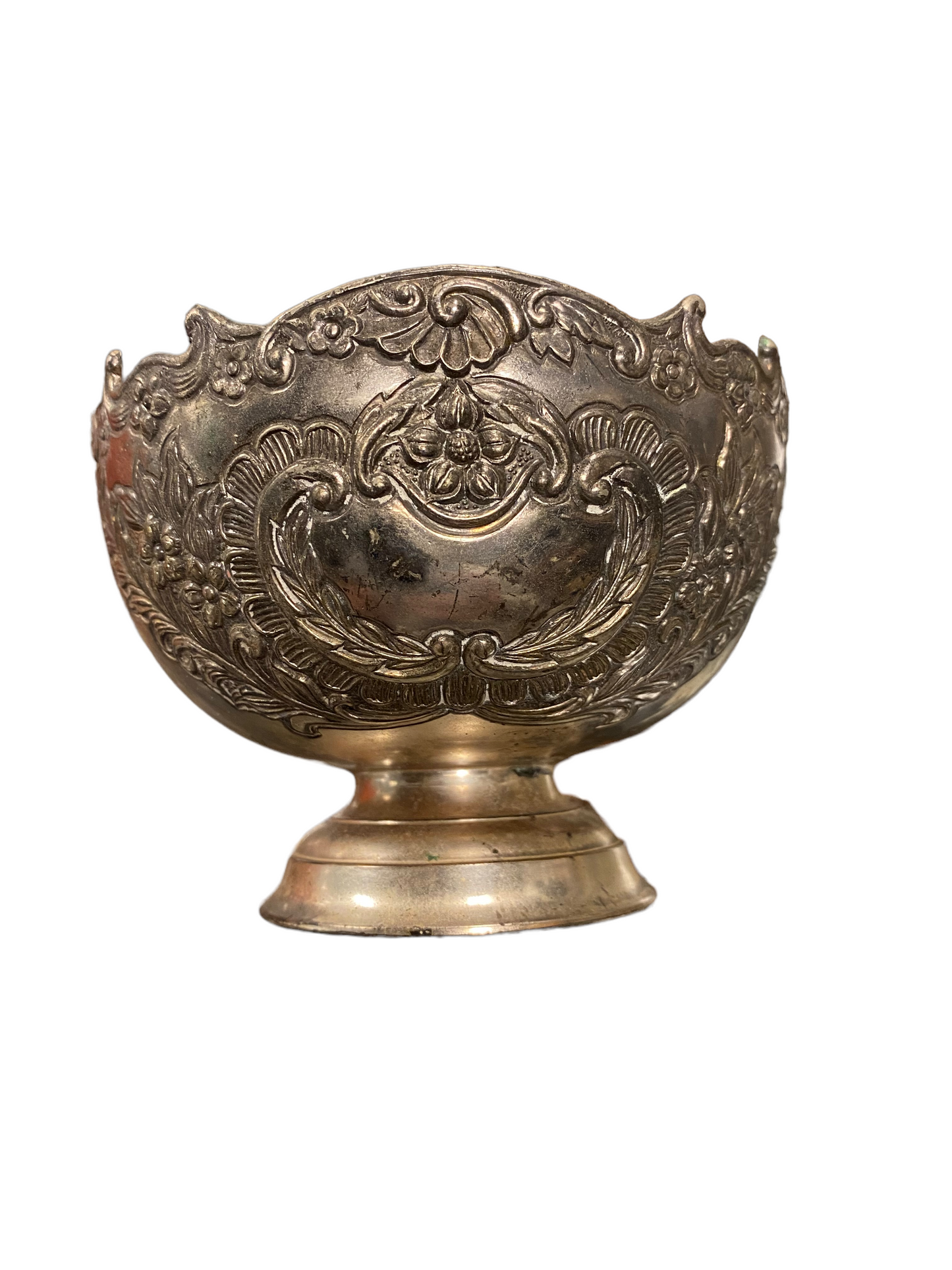 Vintage F.B Rogers Monteith Silver Plate Bowl Ornate Pedestal Candy Dish
