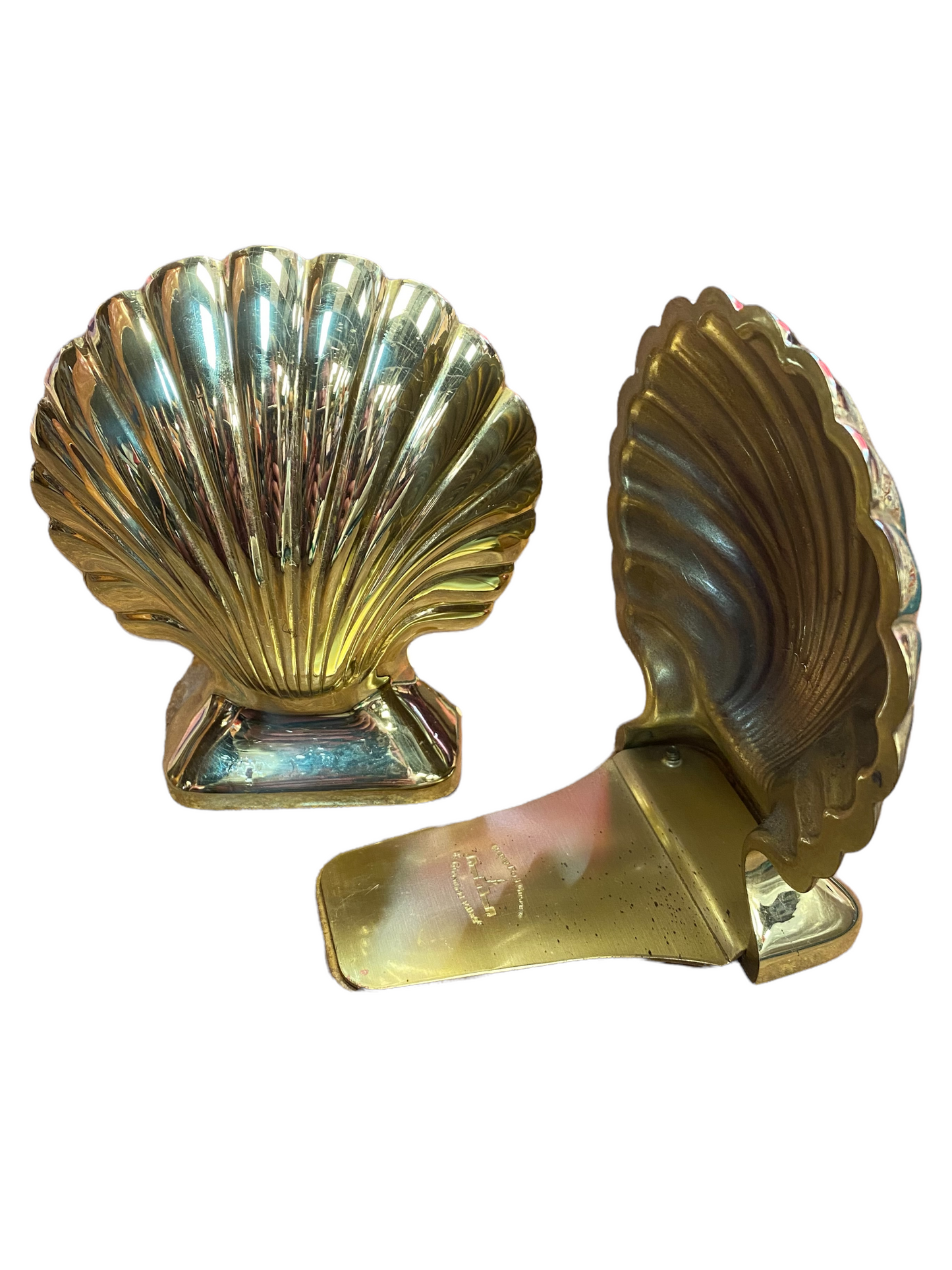 Baldwin Brass Shell Bookends w/ Henry Ford Museum & Greenfield Village Engraving