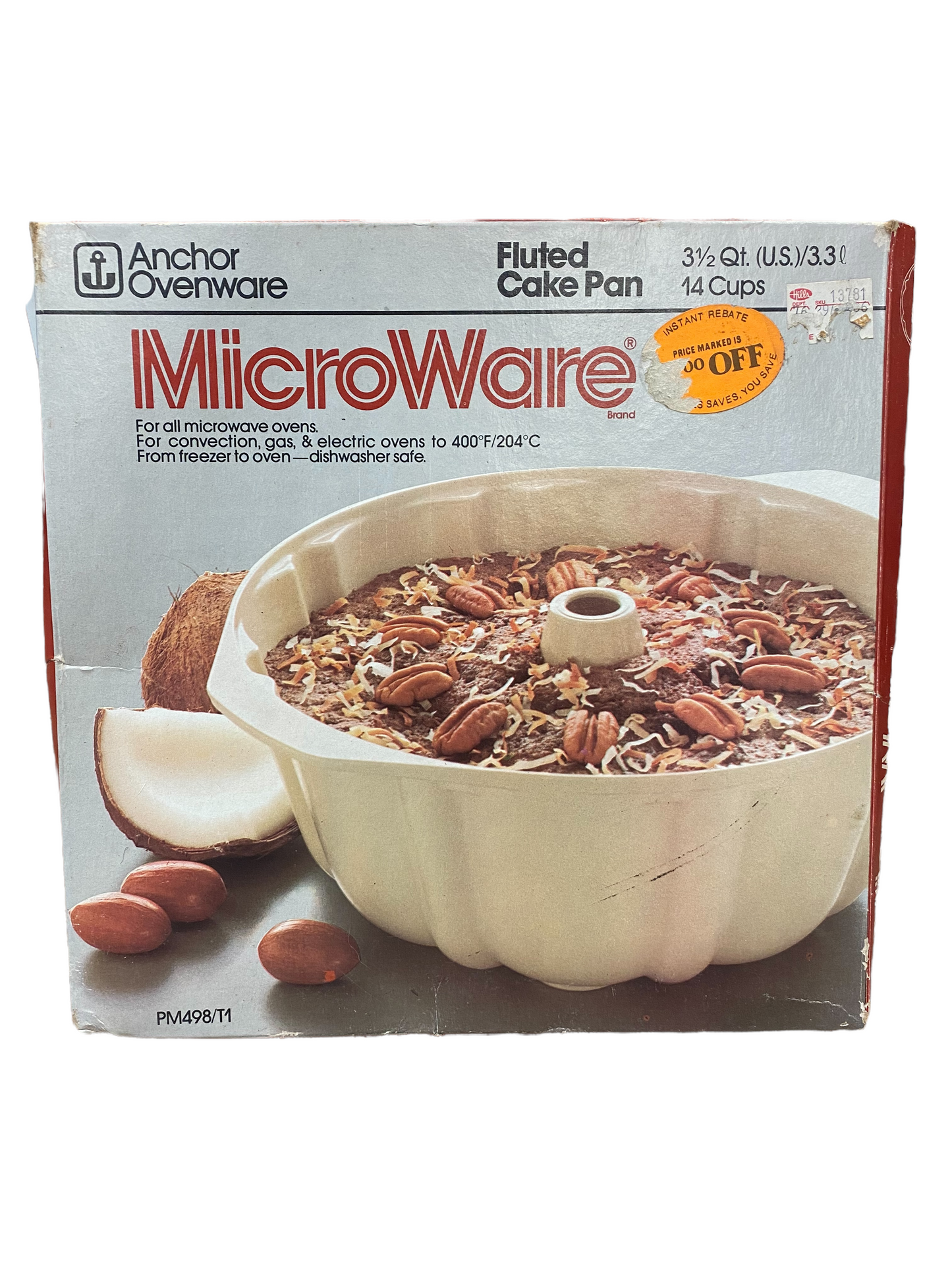 Vintage Anchor Ovenware 3 1/2 Qt MicroWare Fluted Cake Pan