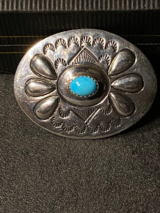 Vintage Signed A. B. Silver Brooch Pin